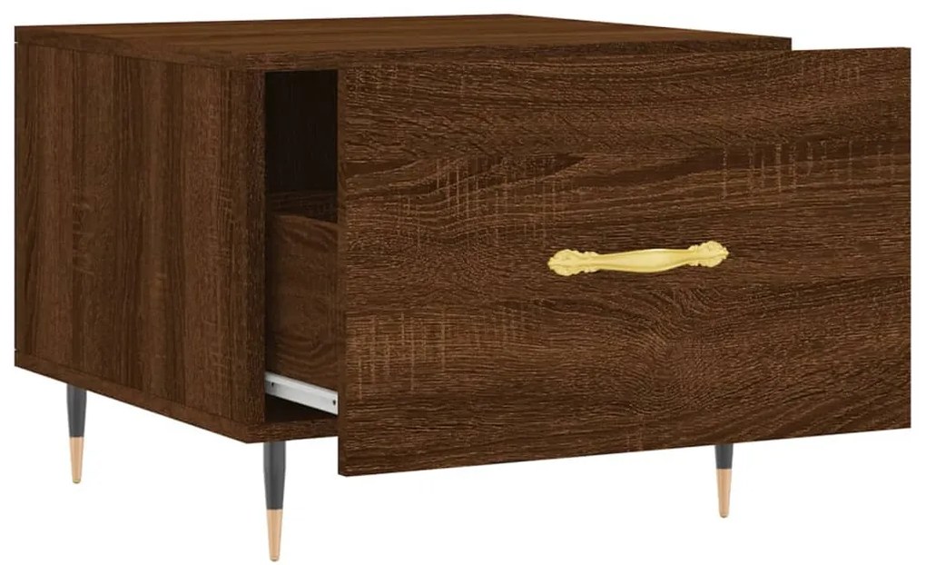 Mesa centro 2 pcs 50x50x40 cm madeira proc. carvalho castanho