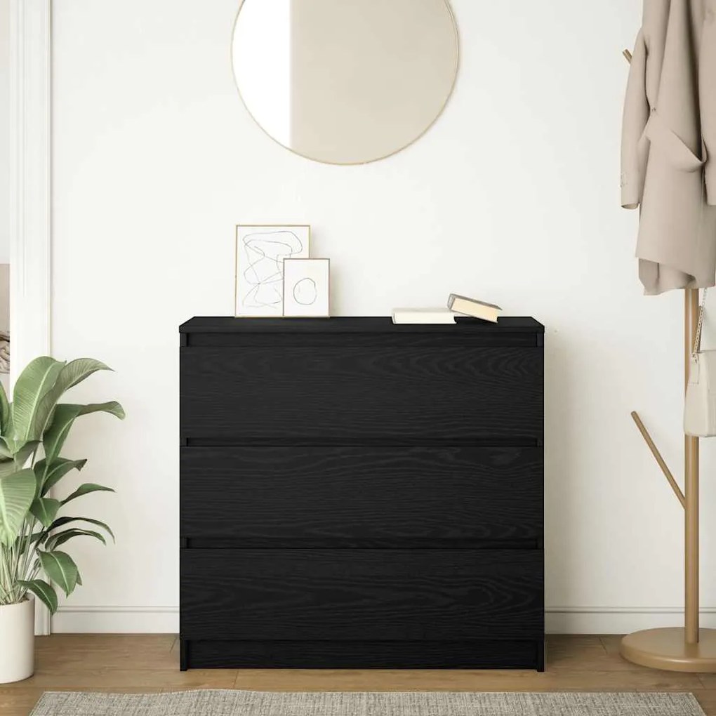 Aparador 80x35x76 cm derivados de madeira carvalho preto