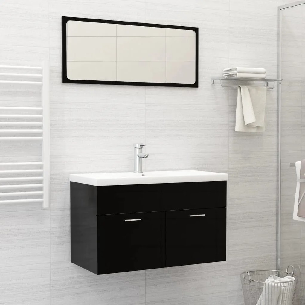 vidaXL Lavatório embutido c/ torneira 81x39x18 cm cerâmica branco