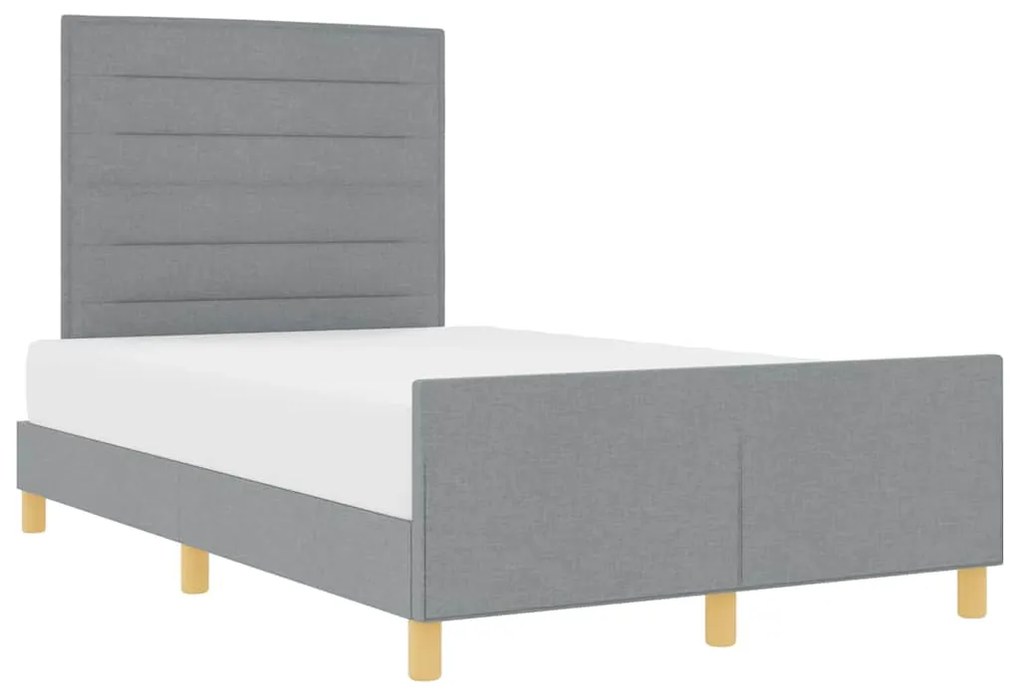 Cama vidaXL Cinza Claro 120x190 cm Tecido