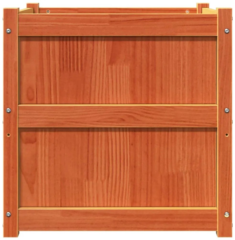 Vasos/floreiras de jardim 2 pcs pinho maciço castanho cera