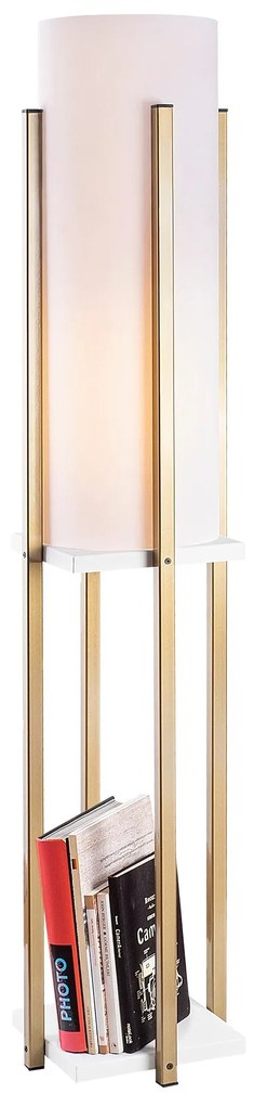 Candeeiro de Pé 7133 – Branco e Dourado – 25 x 25 x 130 cm