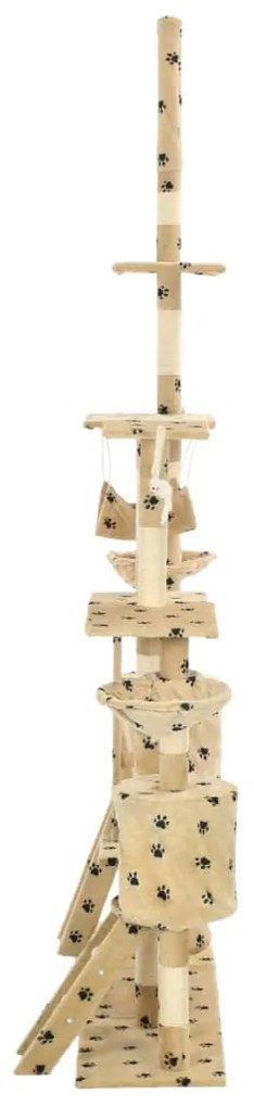Árvore para gatos c/ postes arranhadores sisal 230-250 cm bege