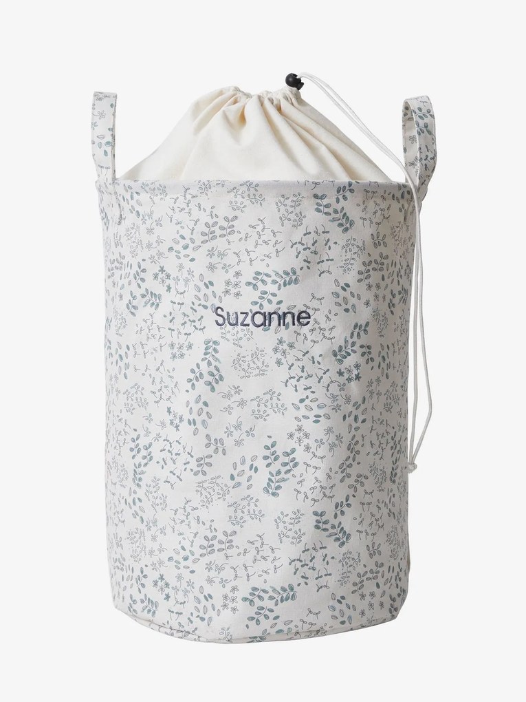 Cesto para a roupa, Flores branco estampado