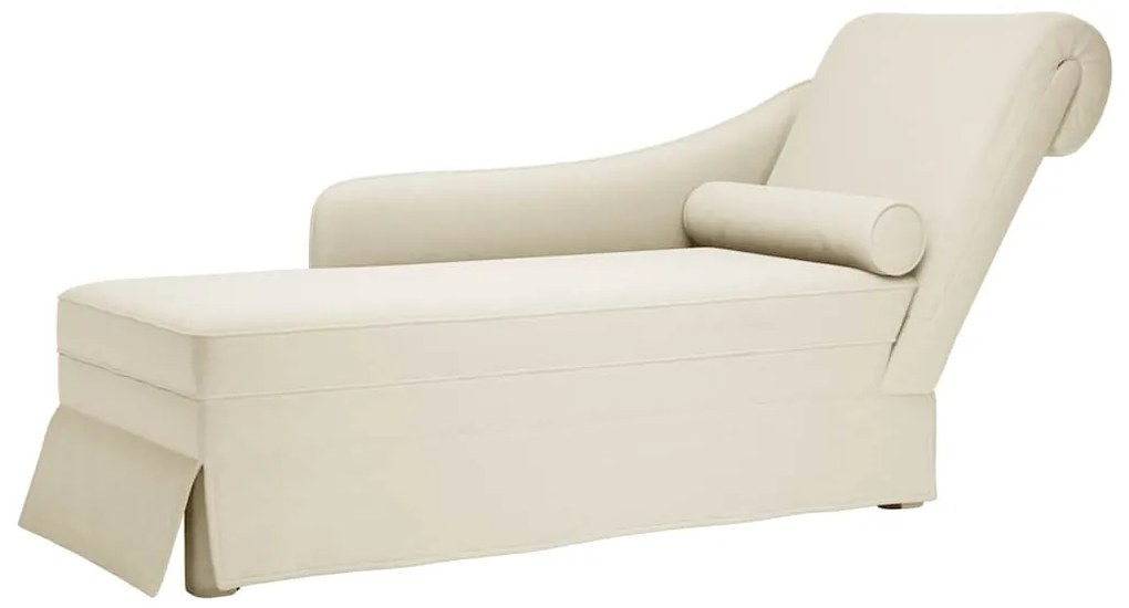 Chaise lounge c/ reforço/apoio de braços direito veludo creme
