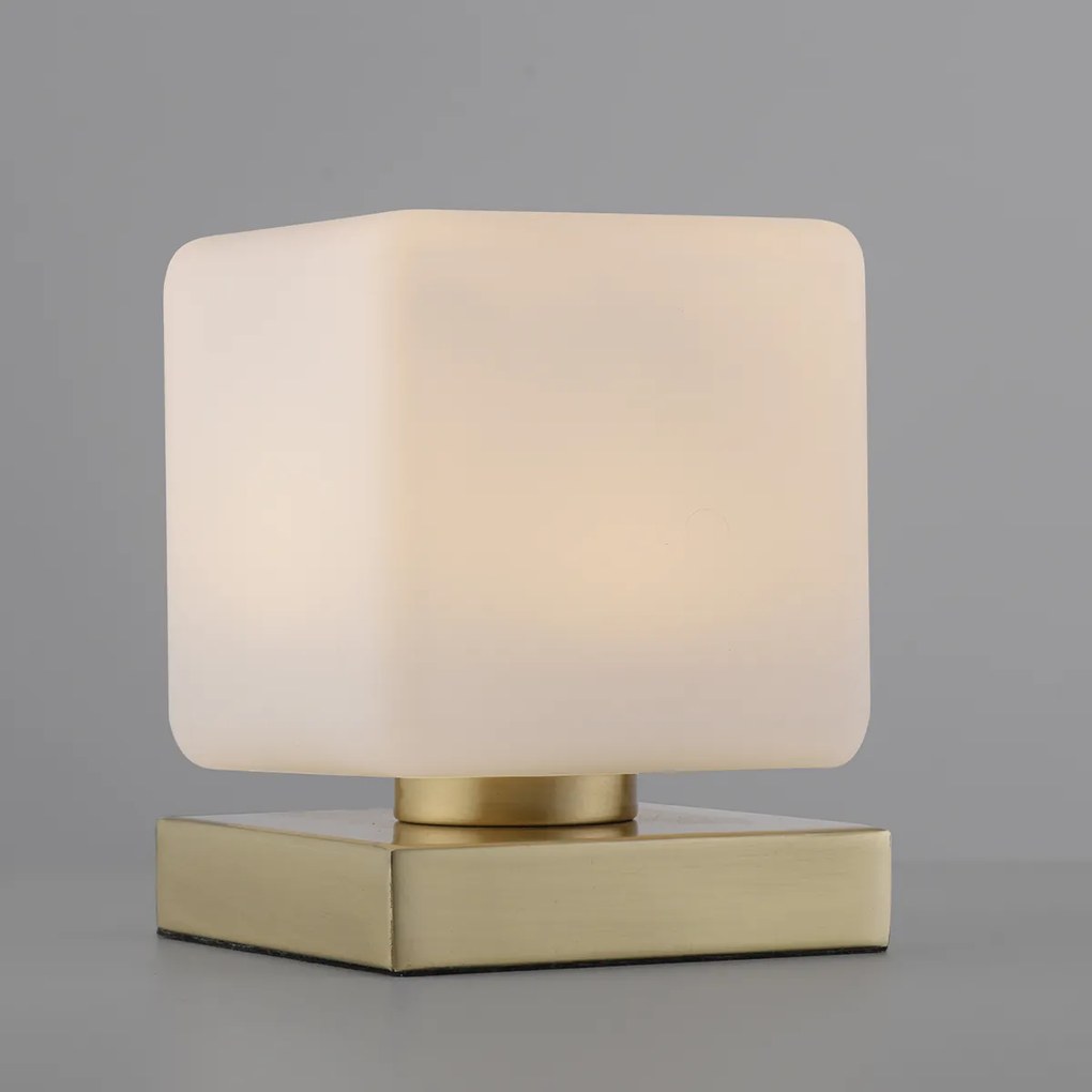 Candeeiro de mesa em latão com LED regulável por toque - Jano Moderno
