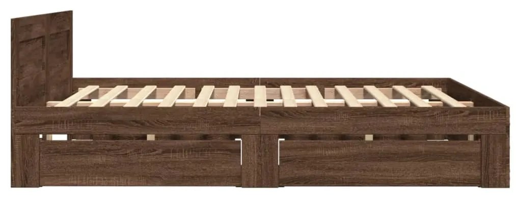 Estrutura cama c/ cabeceira derivados madeira carvalho castanho