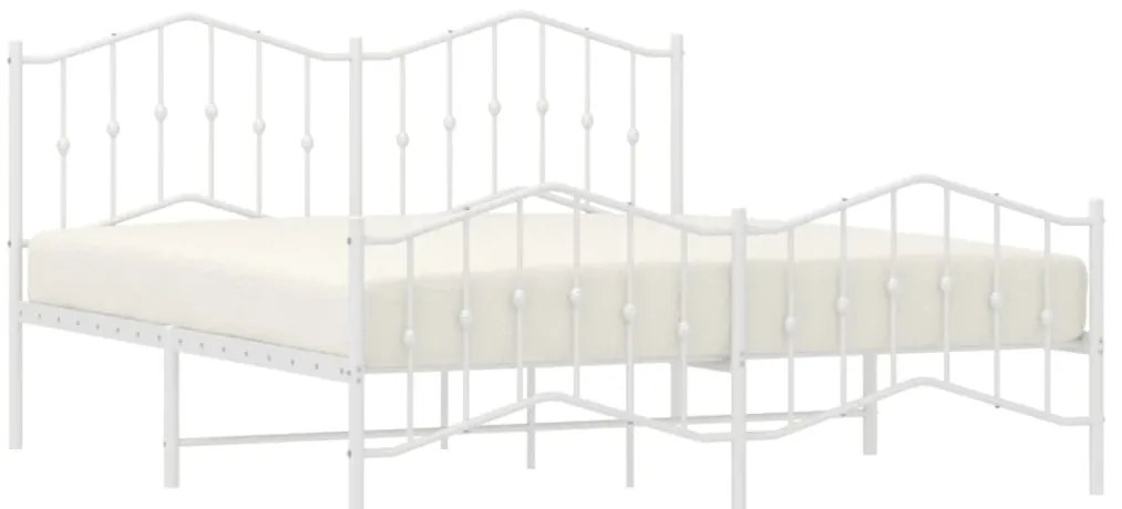 Estrutura de cama com cabeceira e pés 180x200 cm metal branco
