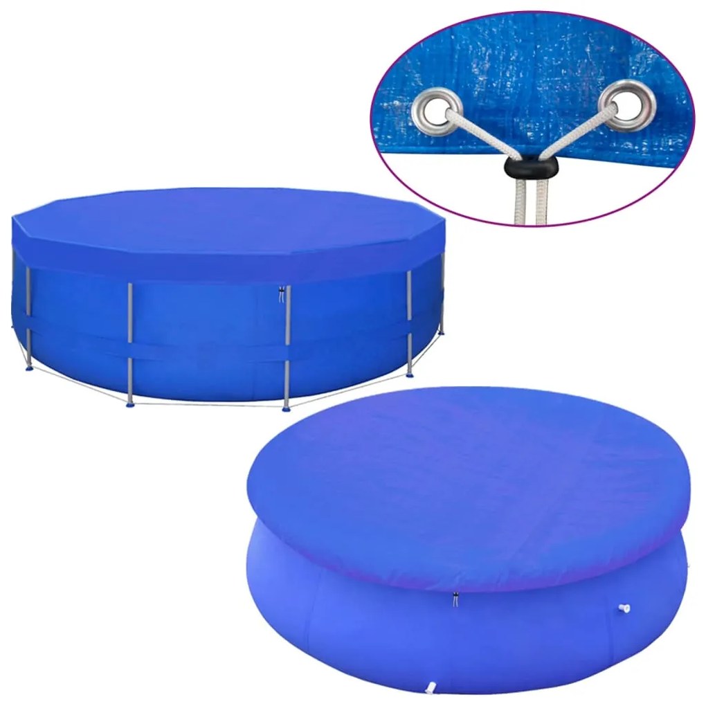 Coberturas de piscina redondas 2 pcs PE 460 cm 90 g/m²