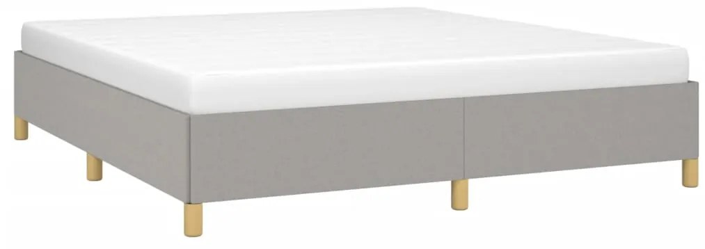 Estrutura de cama sem colchão 160x200 cm tecido cinzento-claro
