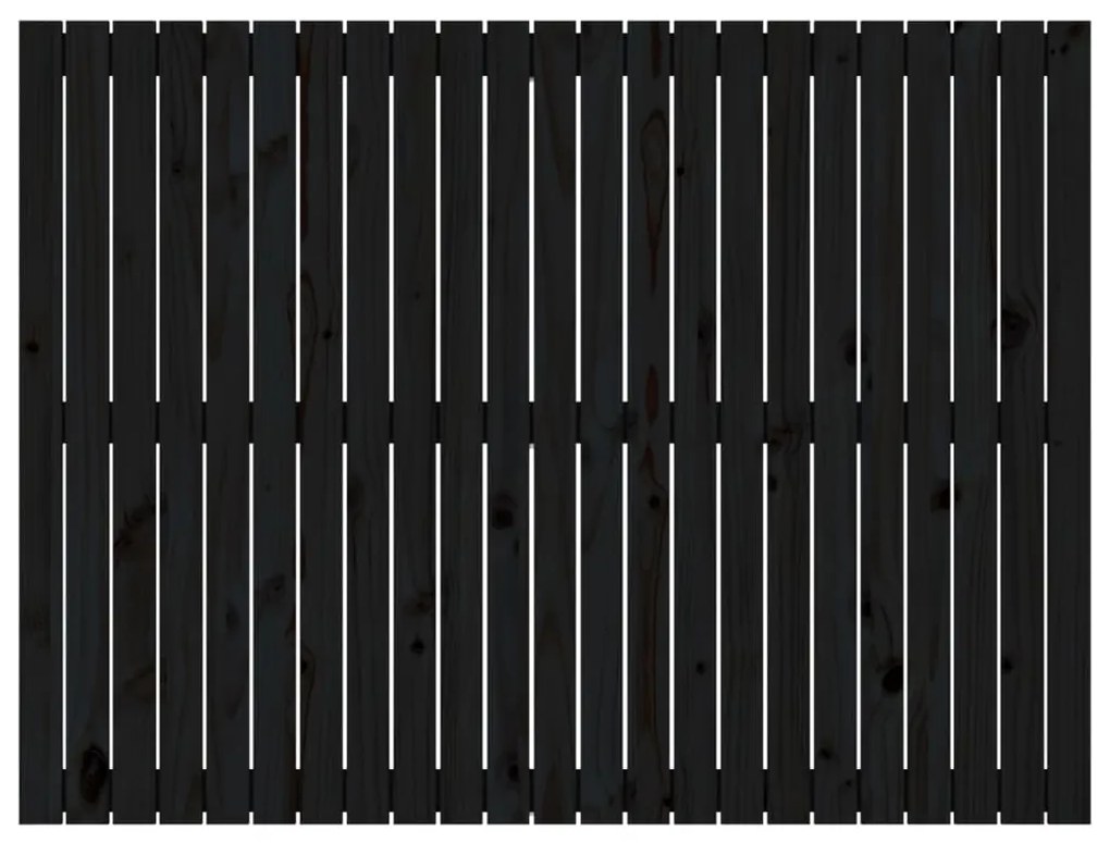Cabeceira de parede 146,5x3x110cm madeira de pinho maciça preto