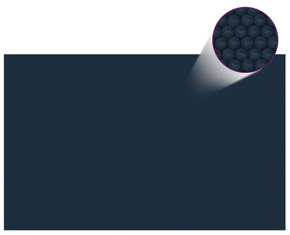 vidaXL Película para piscina PE solar flutuante 800x500cm preto e azul