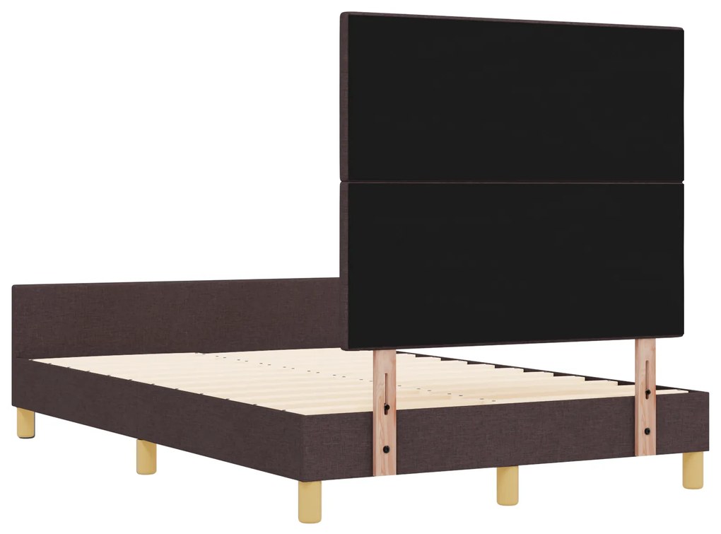 Cama vidaXL Marrom Escuro 120x200 cm Tecido