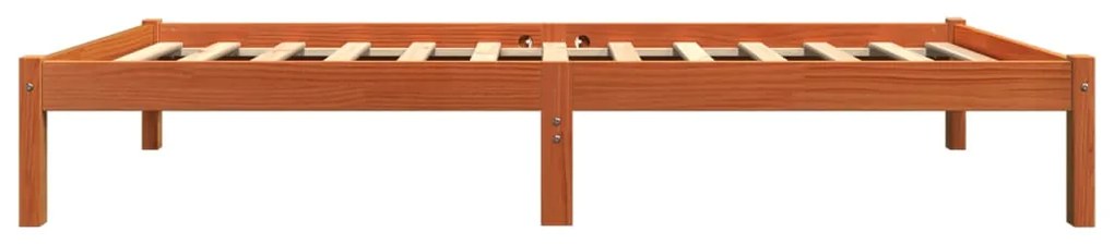 Cama sem colchão 75x190 cm madeira de pinho maciça castanho-mel