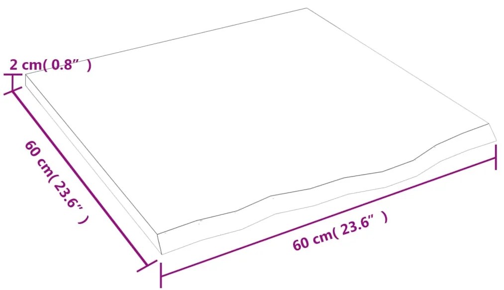 Prateleira de parede 60x60x2 cm carvalho tratado cinza-escuro