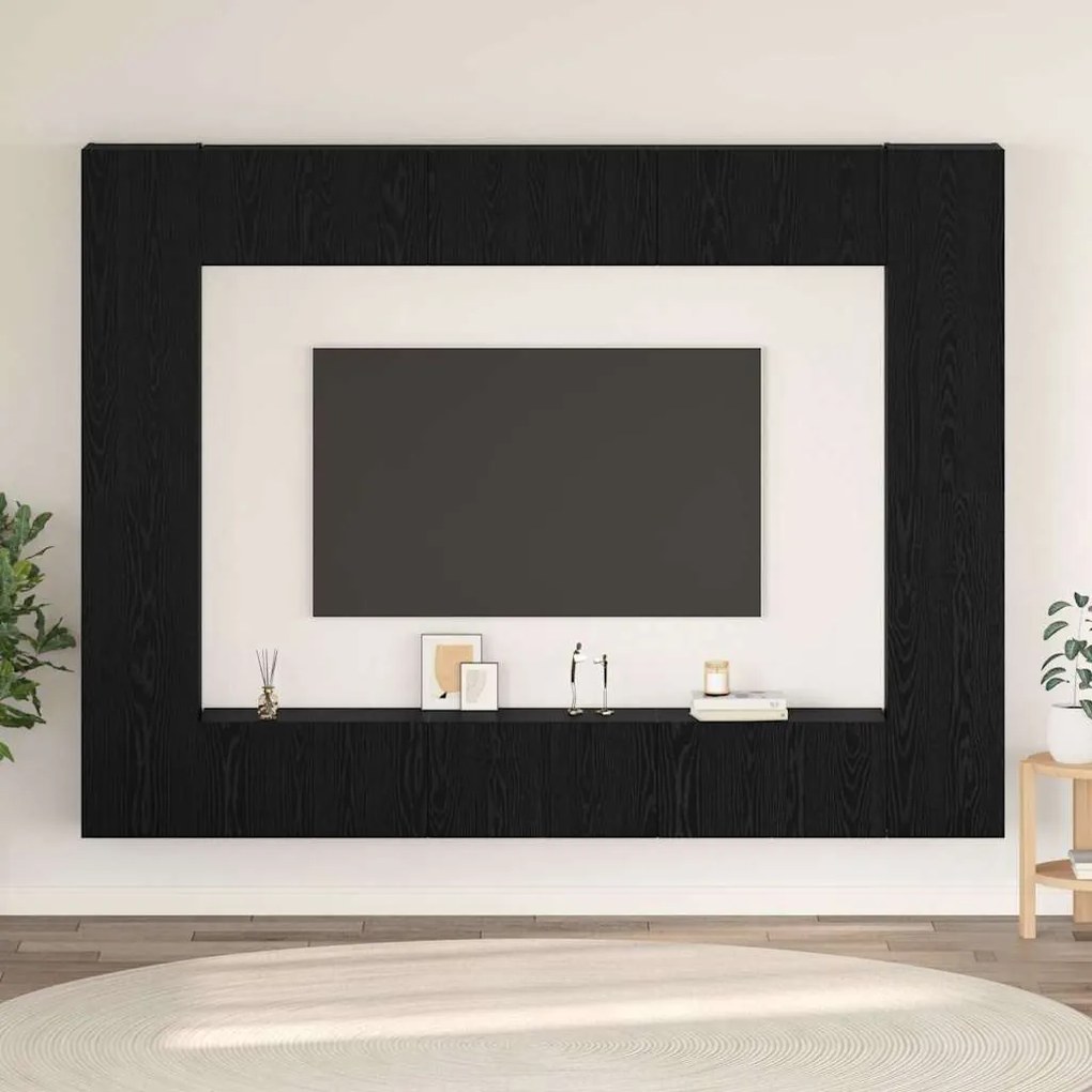 Conjunto de móvel de TV com prateleira com armazenamento com porta 10
