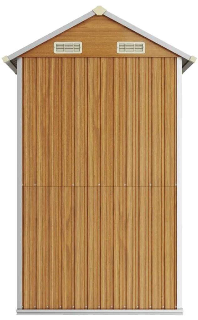 Abrigo de jardim 192x152,5x237cm aço galvanizado castanho-claro