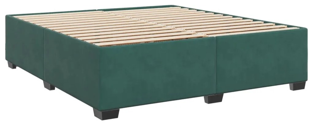 Estrutura de cama sem colchão 180x200 cm veludo verde-escuro