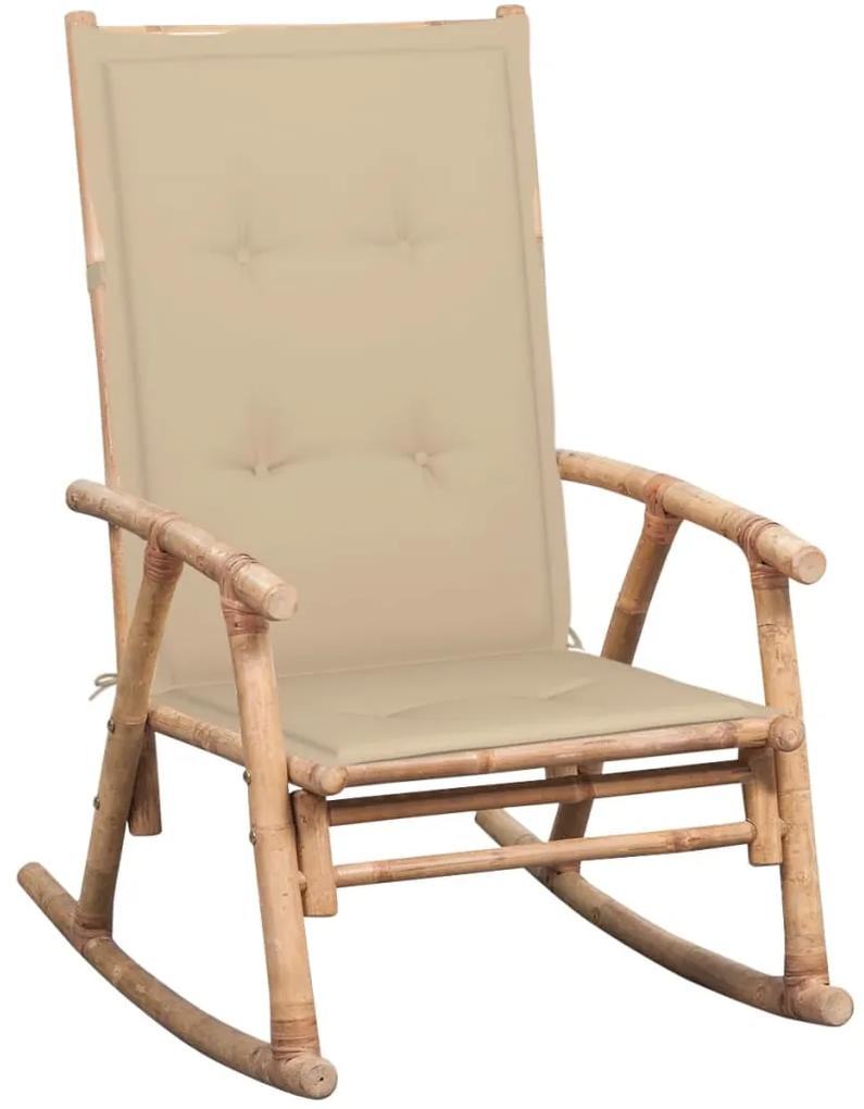 3063906 vidaXL Cadeira de baloiço com almofadão bambu