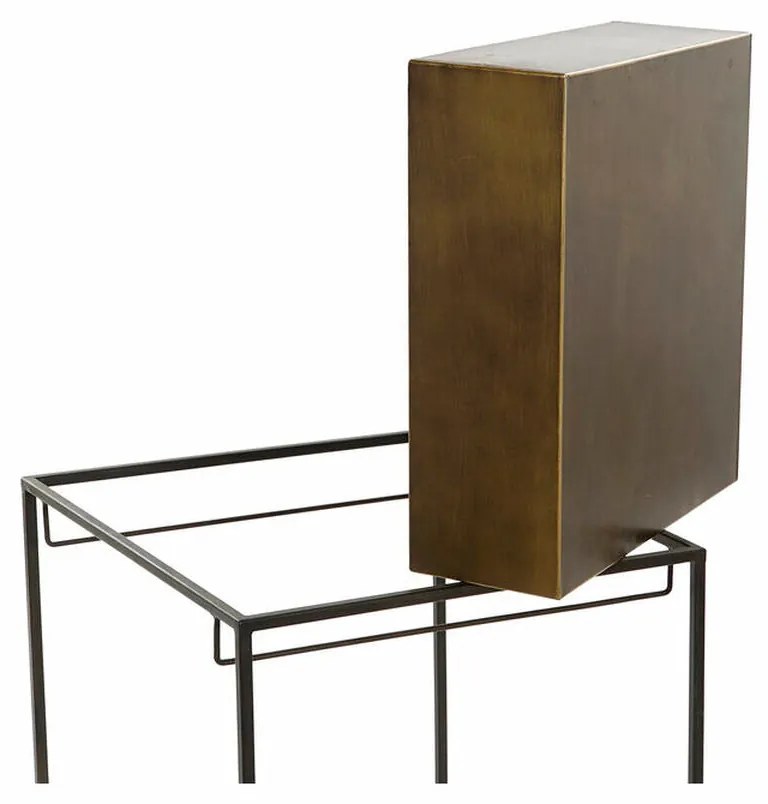 Mesa de apoio DKD Home Decor Preto Dourado Metal (40.5 x 40.5 x 60.5 cm)