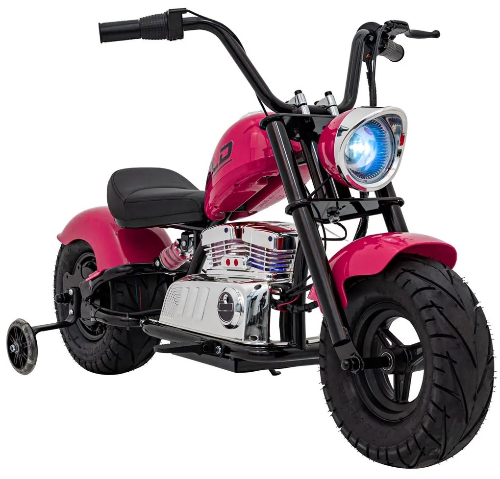 Mota elétrica para Crianças 350 W Chopper Warrior Rodas AR, Assento couro ecológico Rosa