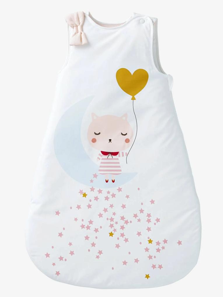 Saco de bebé sem mangas, tema Luar branco estampado