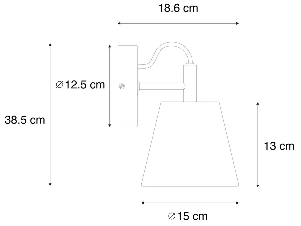 Candeeiro de parede rústico em madeira com cinzento - Cupy