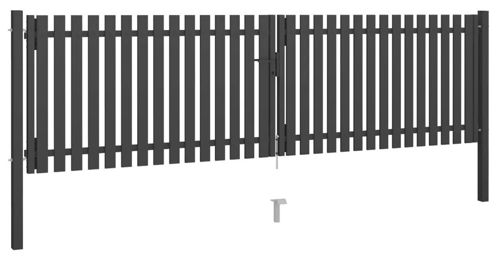 Portão de cerca para jardim 4x1,25 m aço antracite