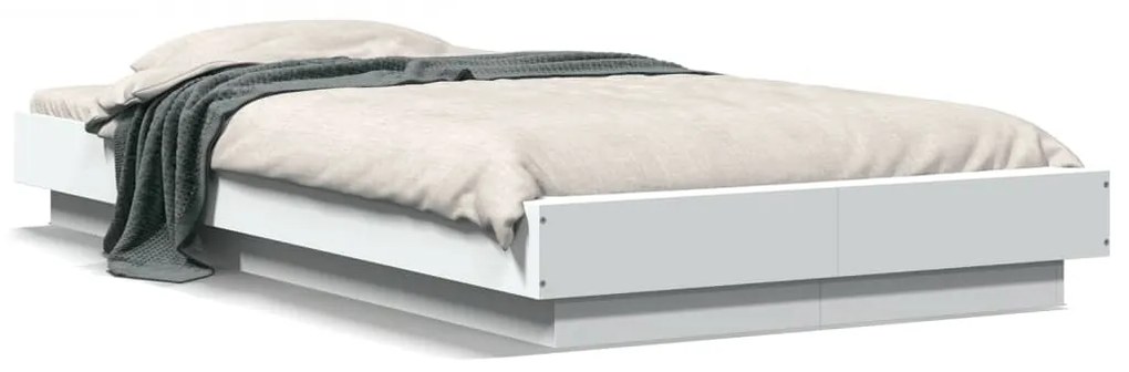 Estrutura cama c/ luzes LED 90x200 cm derivados madeira branco