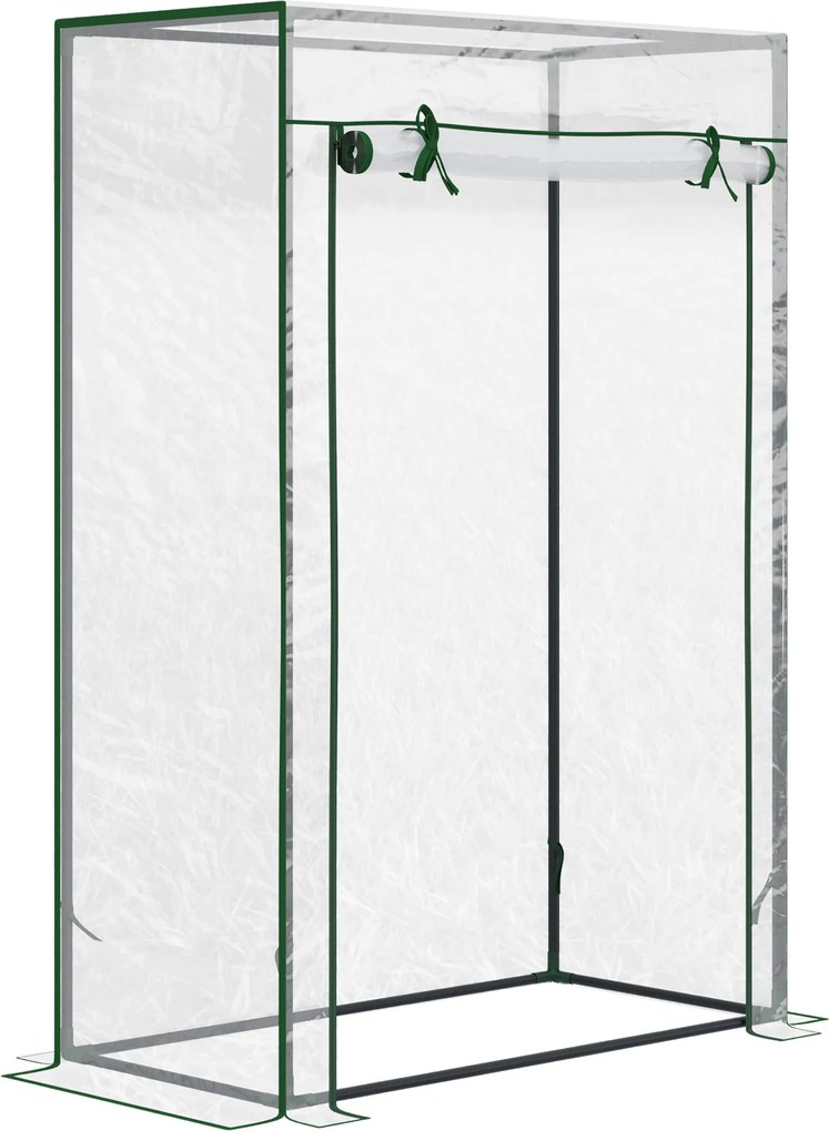 Outsunny Estufa com Porta Enrolável e Estrutura de Aço Estufa de Jardim para Cultivo de Plantas 100x50x150 cm Transparente | Aosom Portugal