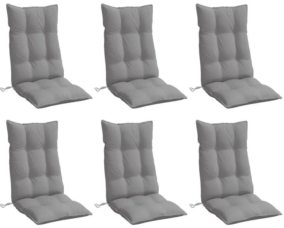 Almofadões p/ cadeira encosto alto 6 pcs tecido oxford cinzento