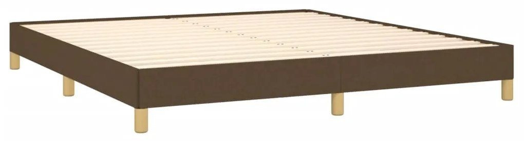 Estrutura de cama sem colchão 180x200 cm tecido castanho-escuro