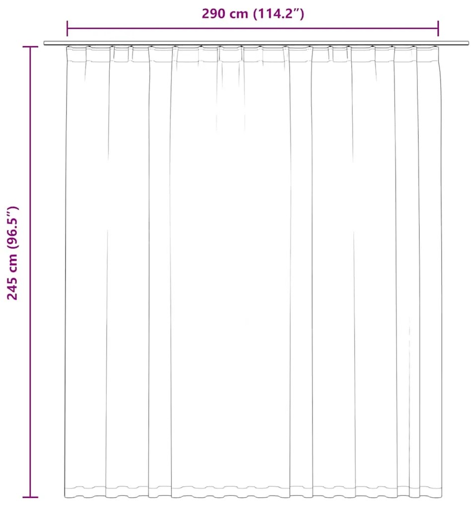Cortina blackout com ganchos 290x245 cm cinzento