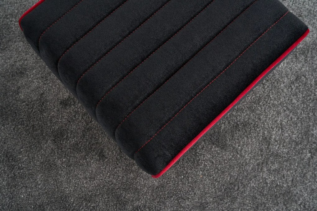 Pouffe Mona – Anthracite &amp; Rosa – 40x40x40 cm