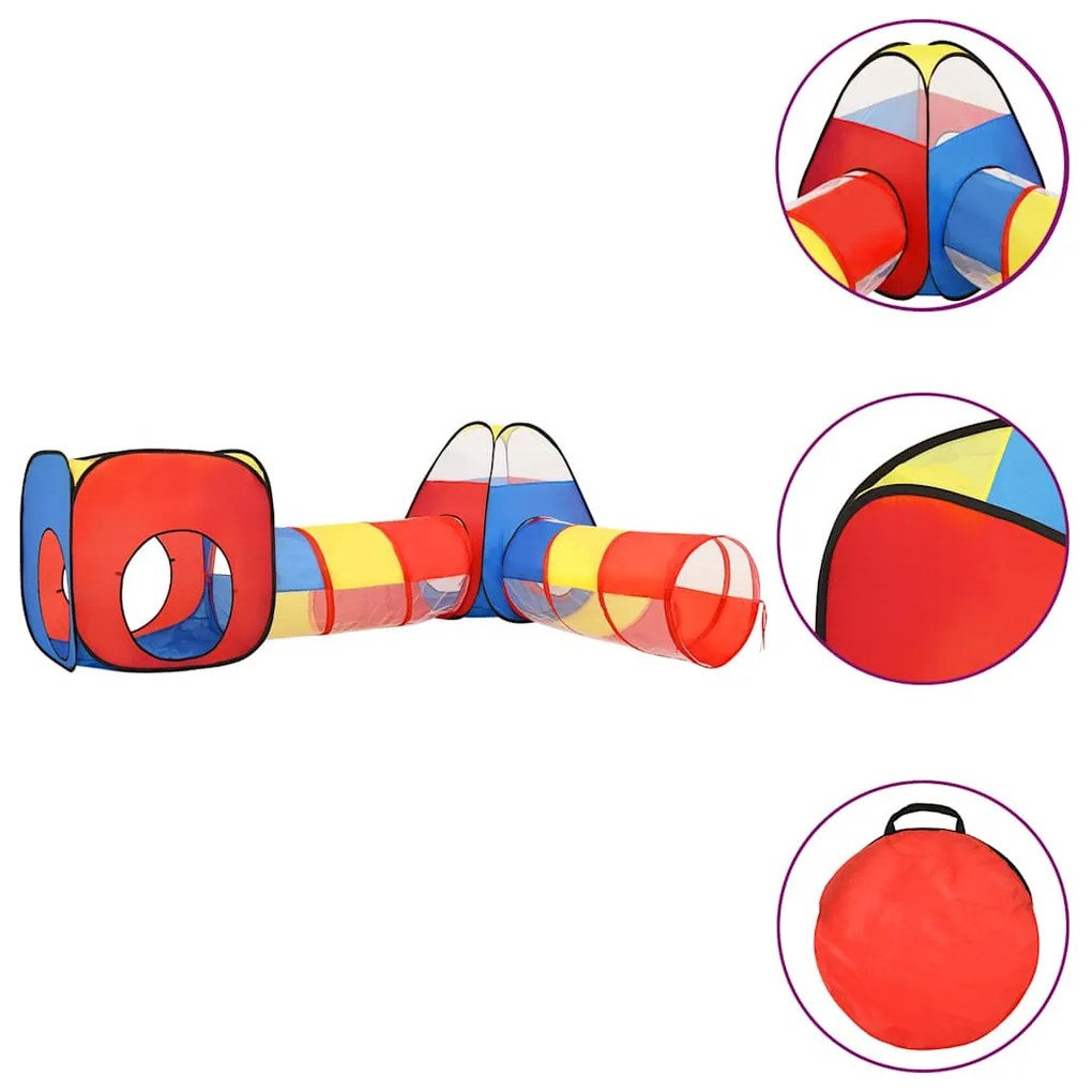 Tenda de brincar infantil com 250 bolas 190x264x90 cm multicor