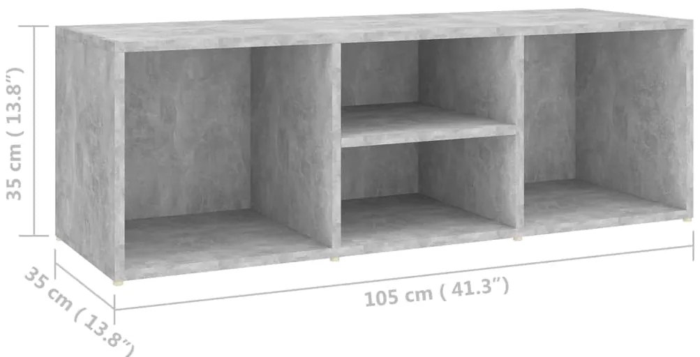 Sapateira 105x35x35 cm derivados de madeira cinzento cimento
