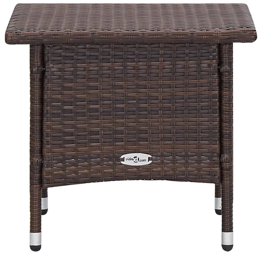 2 pcs conjunto lounge jardim c/ almofadões vime PE castanho