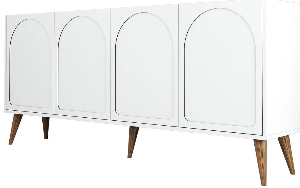 Console Lyon – Branco Nogueira – 180 cm x 81 cm x 35 cm