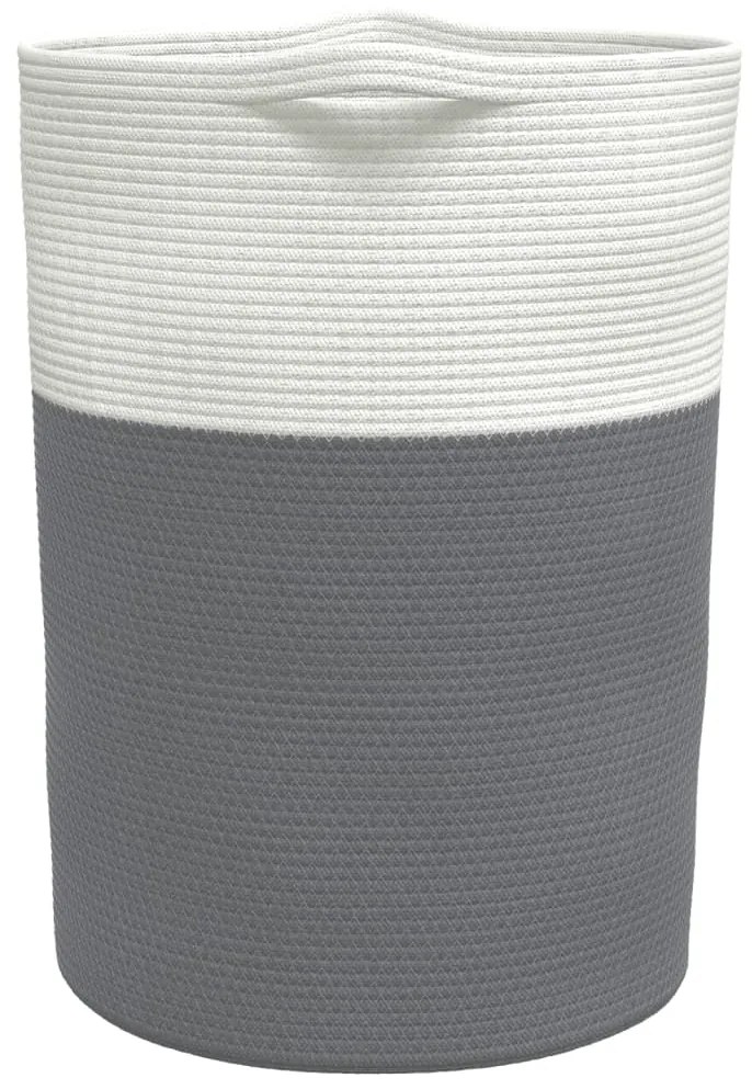 Cesto de arrumação Ø49x65 cm algodão cinzento e branco