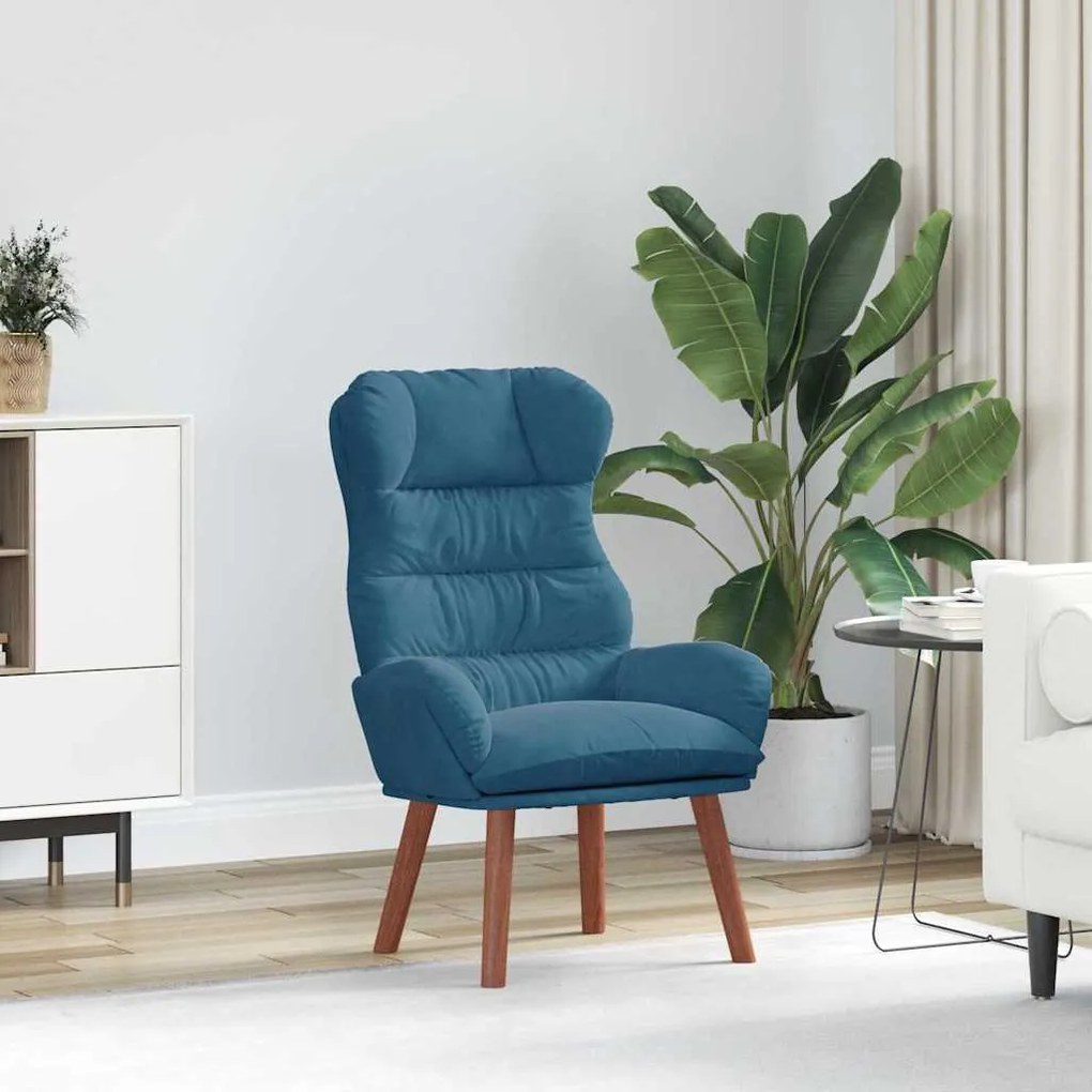Poltrona Relaxante Veludo Azul