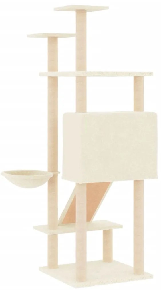 Árvore para gatos c/ postes arranhadores sisal 153 cm cor creme