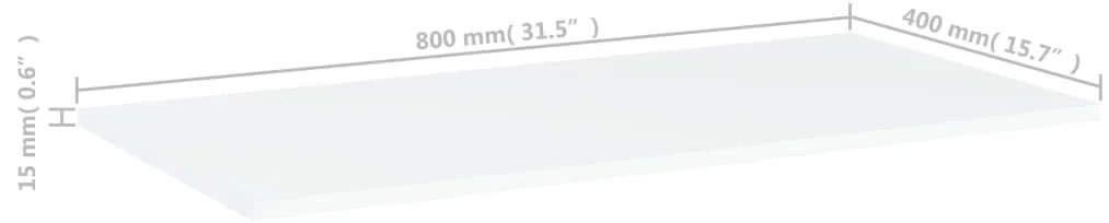 Prateleiras para estante 4 pcs 80x40x1,5cm contraplacado branco