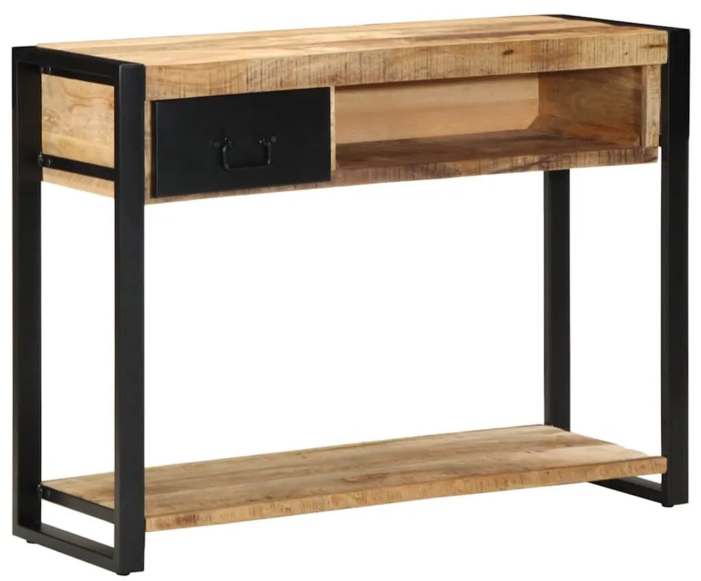 Mesa consola 100x35x75 cm manga de madeira áspera maciça