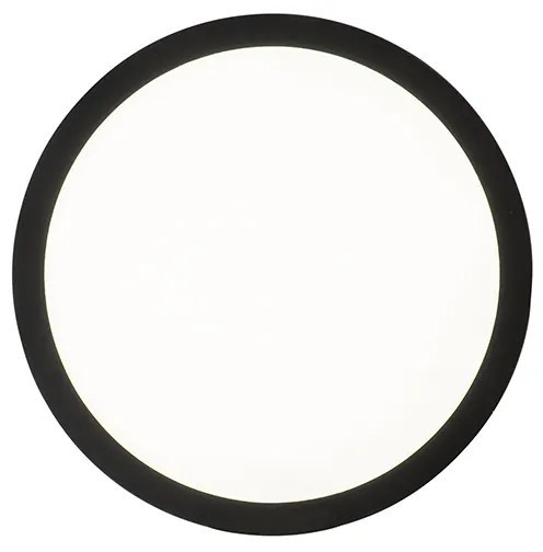 Candeeiro de teto preto 40 cm com LED regulável em 3 níveis IP44 - Steve Moderno