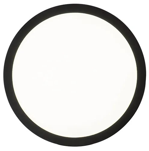 Plafon circular preto 40cm regulável-3-etapas LED IP44 - STEVE Moderno