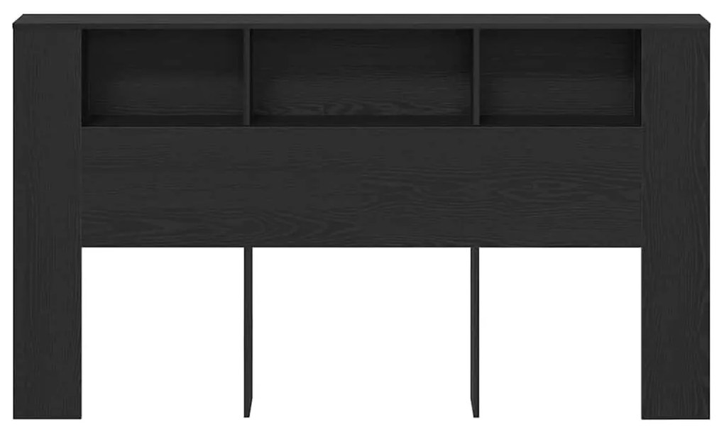 Cabeceira de Cômoda vidaXL em Carvalho Preto - 180x18.5x102.5 cm