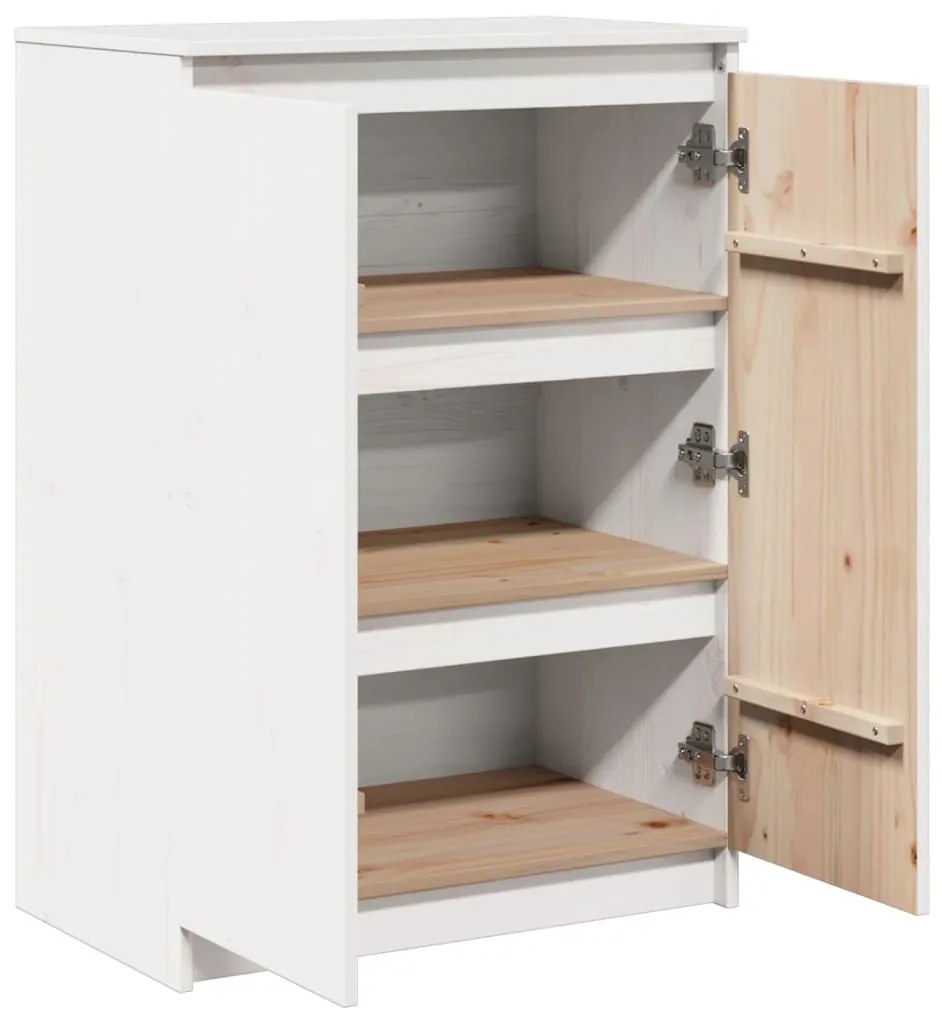 Aparador pinho maciço 60x36x84 cm branco