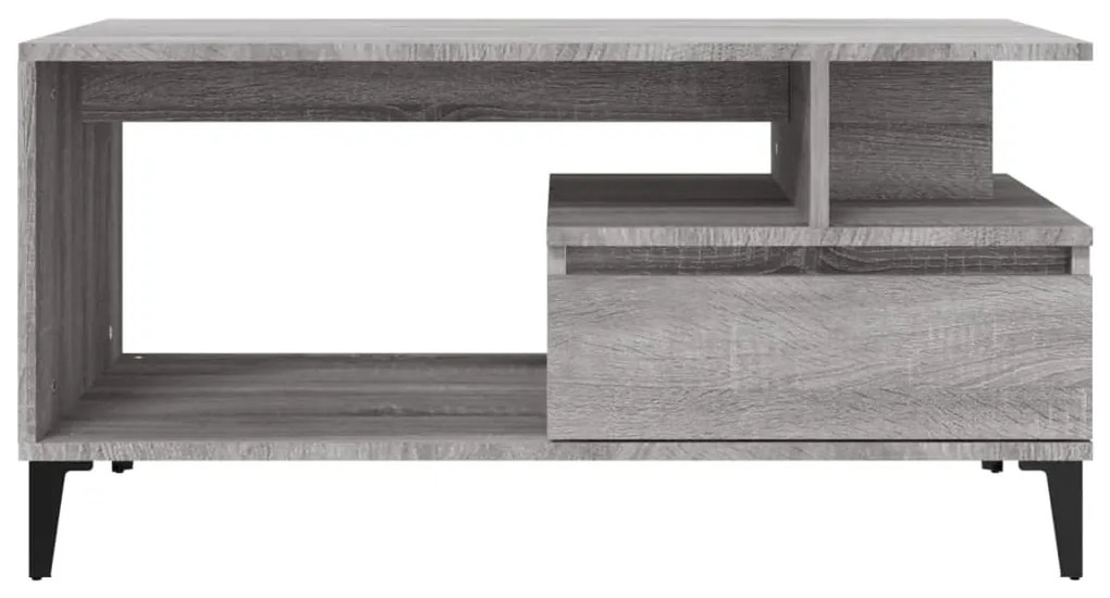Mesa de centro 90x49x45 cm derivados de madeira cinzento sonoma