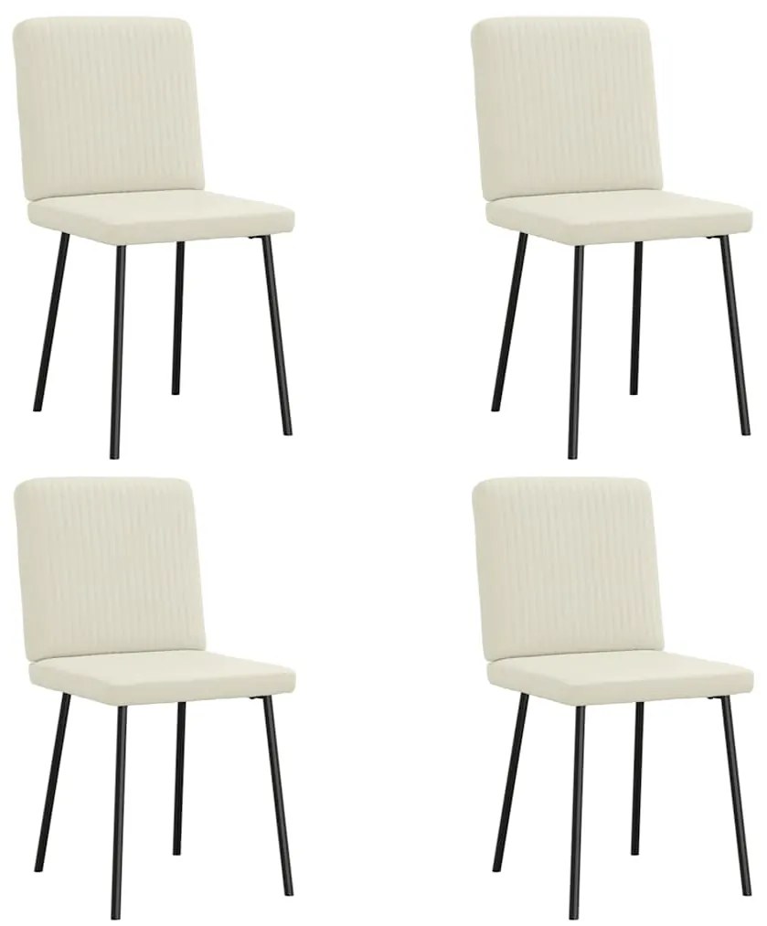 vidaXL Cadeiras de jantar 4 pcs veludo cor creme