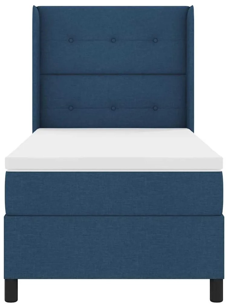 Cama Box com Colchão Azul 80x200 cm em Tecido